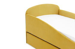 Детская мягкая кровать с ящиком Бельмарко Letmo горчичный велюр