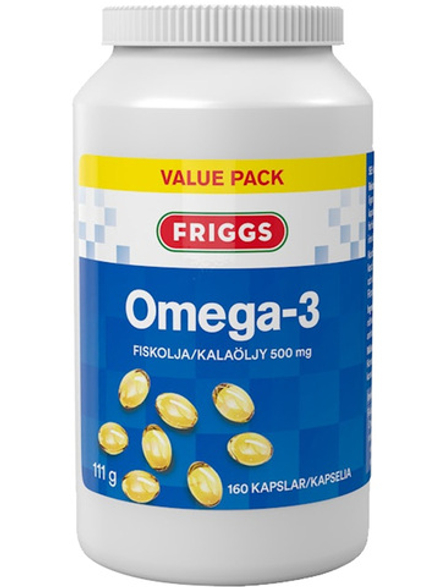 Финская Пищевая добавка Omega 3 Friggs 160 капсул, омега-3 рыбий жир