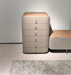 Комод SG-46, 105х59 см, бежевая экокожа, шпон ореха