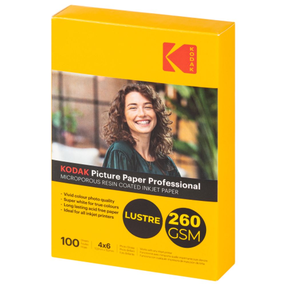 Фотобумага Kodak KPL46260 для струйной печати 4x6 Inkjet Paper Lustre 260 gsm 100 листов | Kodak