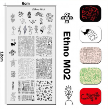 Пластина для стемпинга Ethno M02, Uprettego