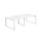 AG.2412.WH.72.WH / Стол для переговоров 2400х1238х750 / профиль О-образный: 70х20 белый; лючок: серебро; столешница: белый