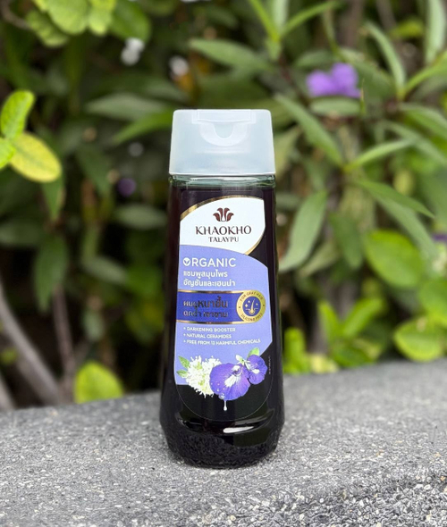 Бессульфатный шампунь для укрепления волос Синий чай и Эклипта Butterfly Pea And False Daisy Herbal Shampoo Khaokho Talaypu