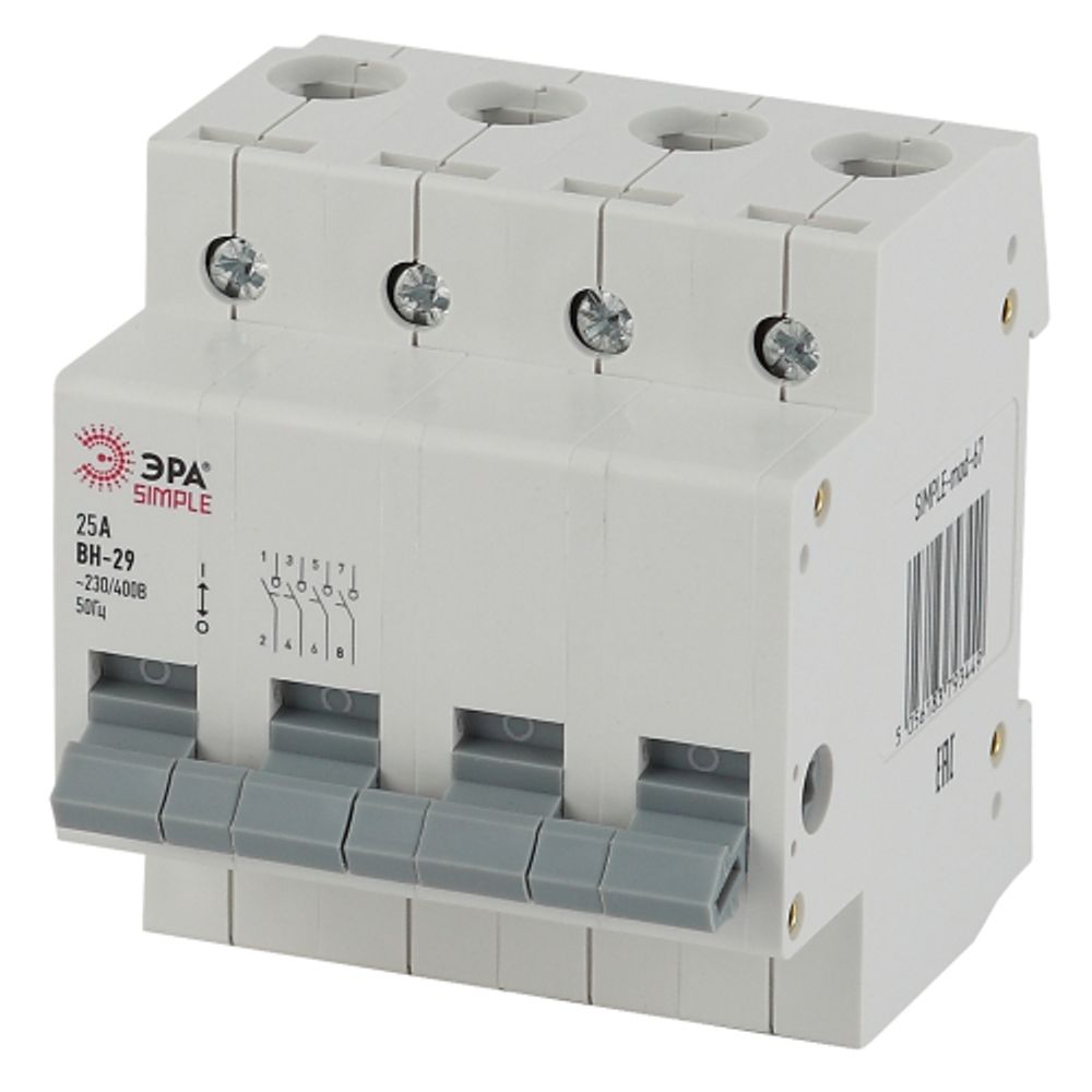 Выключатель нагрузки ЭРА SIMPLE SIMPLE-mod-68 4P 25А ВН-29 | Выключатели нагрузки