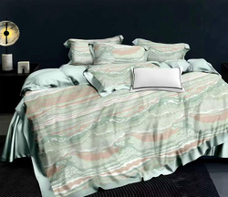 ZEPHYR HOME КПБ Двуспалка ЕВРО Сатин Зеленая Волна