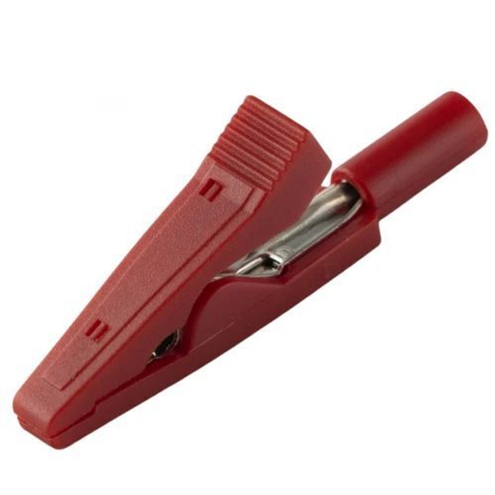 Зажим крокодил для проводов 10A 42мм (Красный)