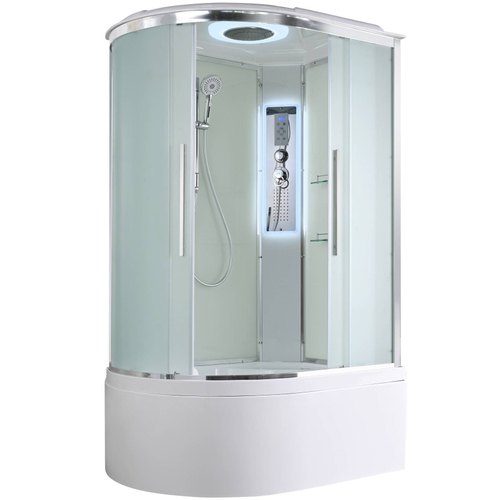 Душевая кабина AvaCan (АваКан) EM5812RLED с высоким поддоном, с ГМ, с электрикой и LED освещением, 120х80х220