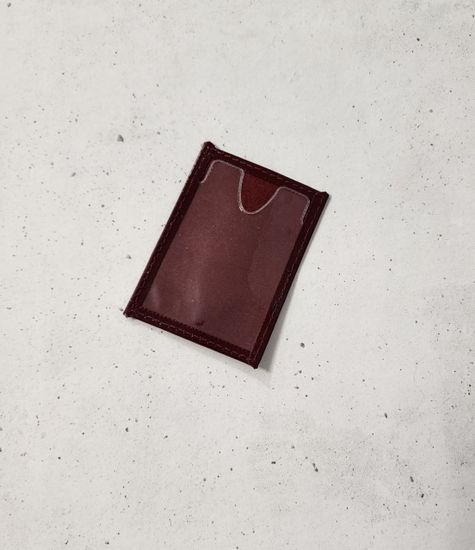 Картхолдер натуральная кожа, бордовый