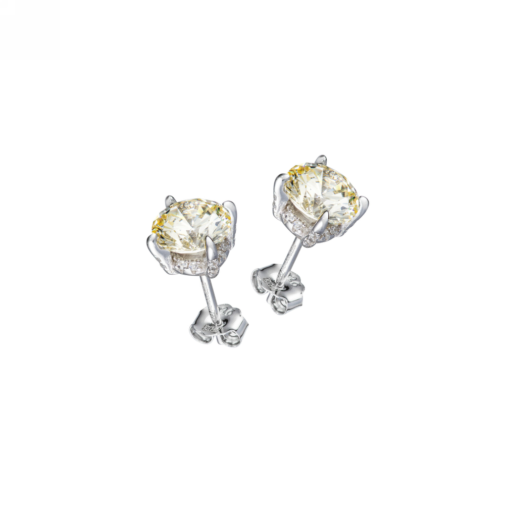 Серьги пусеты Embrasse Light Yellow 8 мм