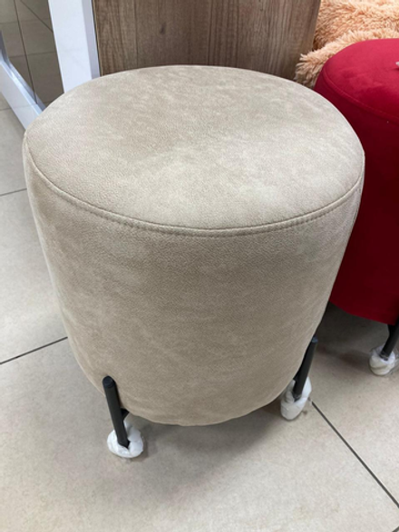 Пуфик Орегон замша бежевая/черный