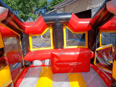 Коммерческий надувной батут "Супер Бульдозер MAX" 15*8*9 м