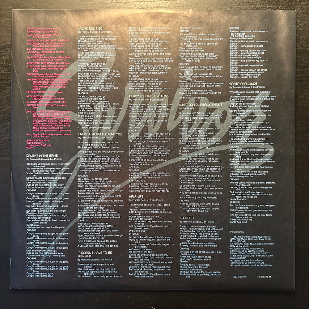 Survivor - Caught In The Game (Голландия 1983г.)