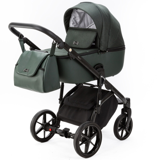 Детская коляска Adamex Nola 2 в 1 N-PS136 TIP (Т.ЗЕЛ.+ Т.ЗЕЛ. КОЖА)