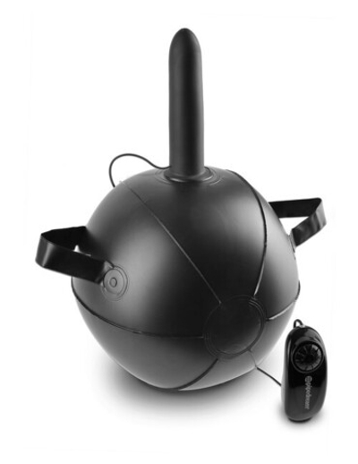 Вибро-мяч с фаллосом Vibrating Mini Sex Ball 7'' (Цвет: черный с коричневым)