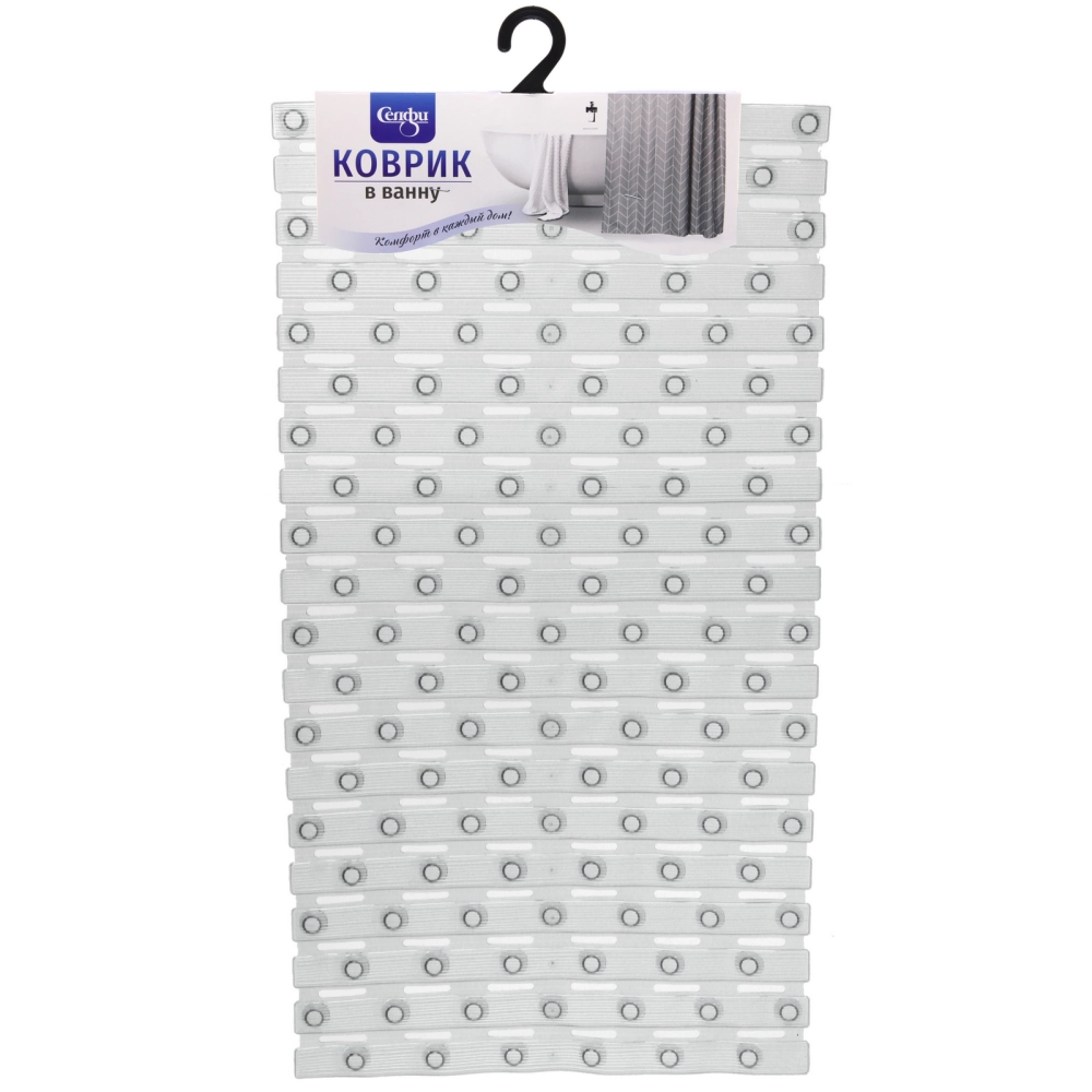 Коврик в ванну 67х37"Сити» серый