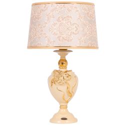 Настольная лампа Флер де Лис Айври с абажуром Тюссо Vatican (Ватикан) Крем