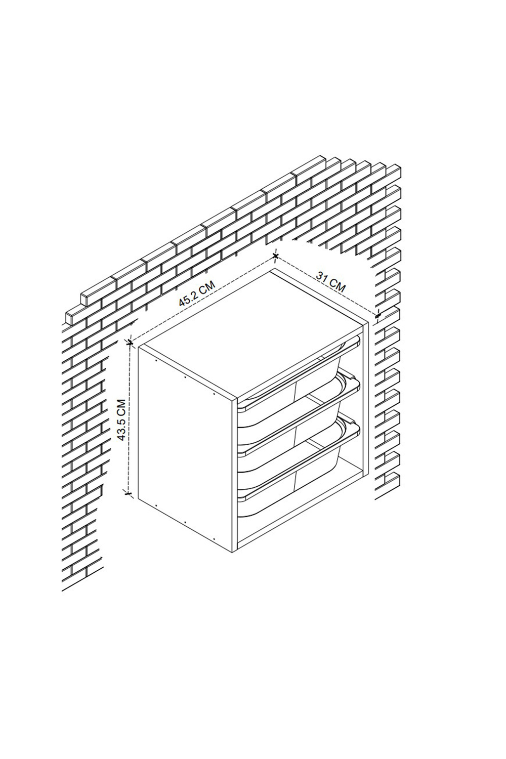 Стеллаж BEYZA подвесной - белый