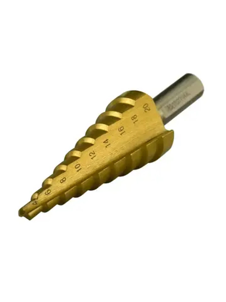 Сверло ступенчатое 4х20мм,9 ступ.,шаг 2мм VERTEXTOOLS 4-20
