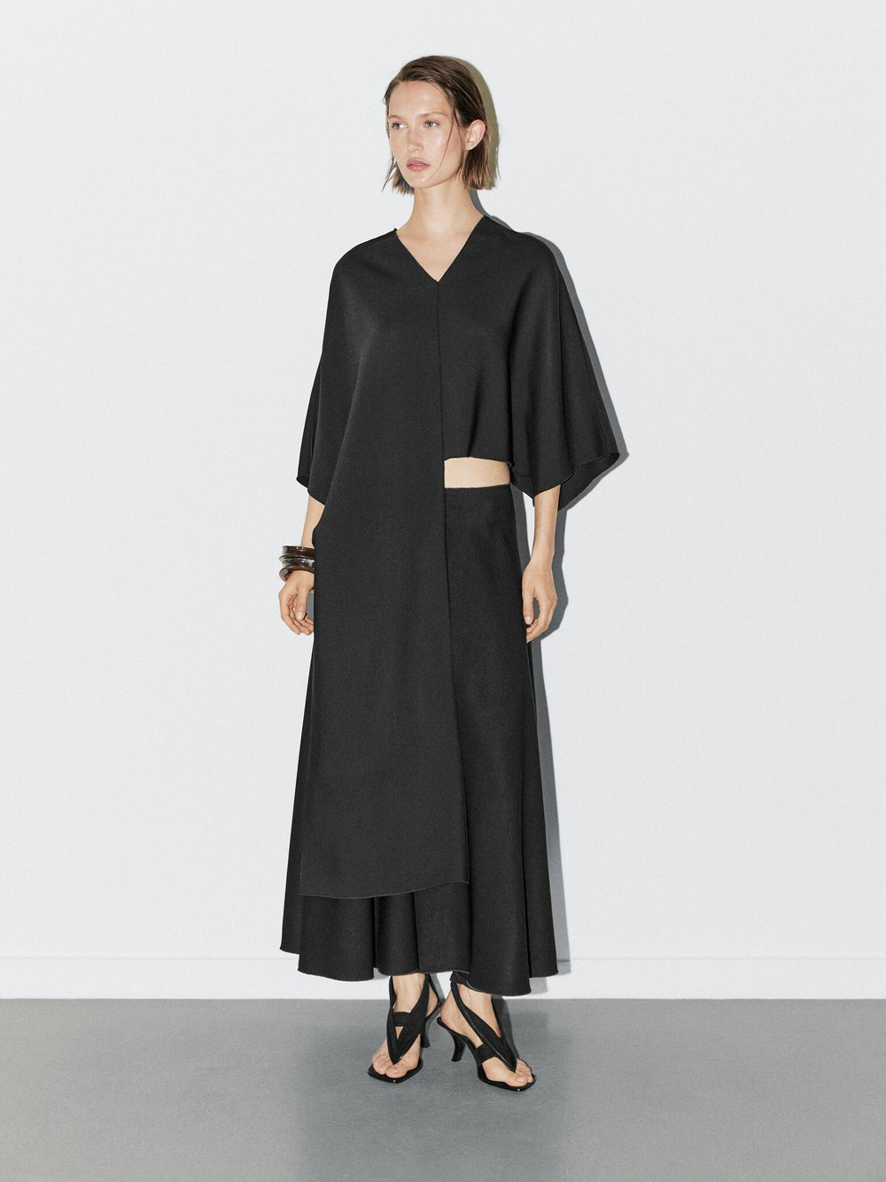 Massimo Dutti Юбка с воланами - STUDIO, черный