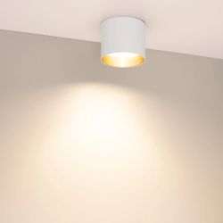 Светильник SP-BISCOTTO-R90-8W Warm3300-MIX (WH-GD, 80 deg, 230V) (Arlight, IP54 Металл, 5 лет) 054912