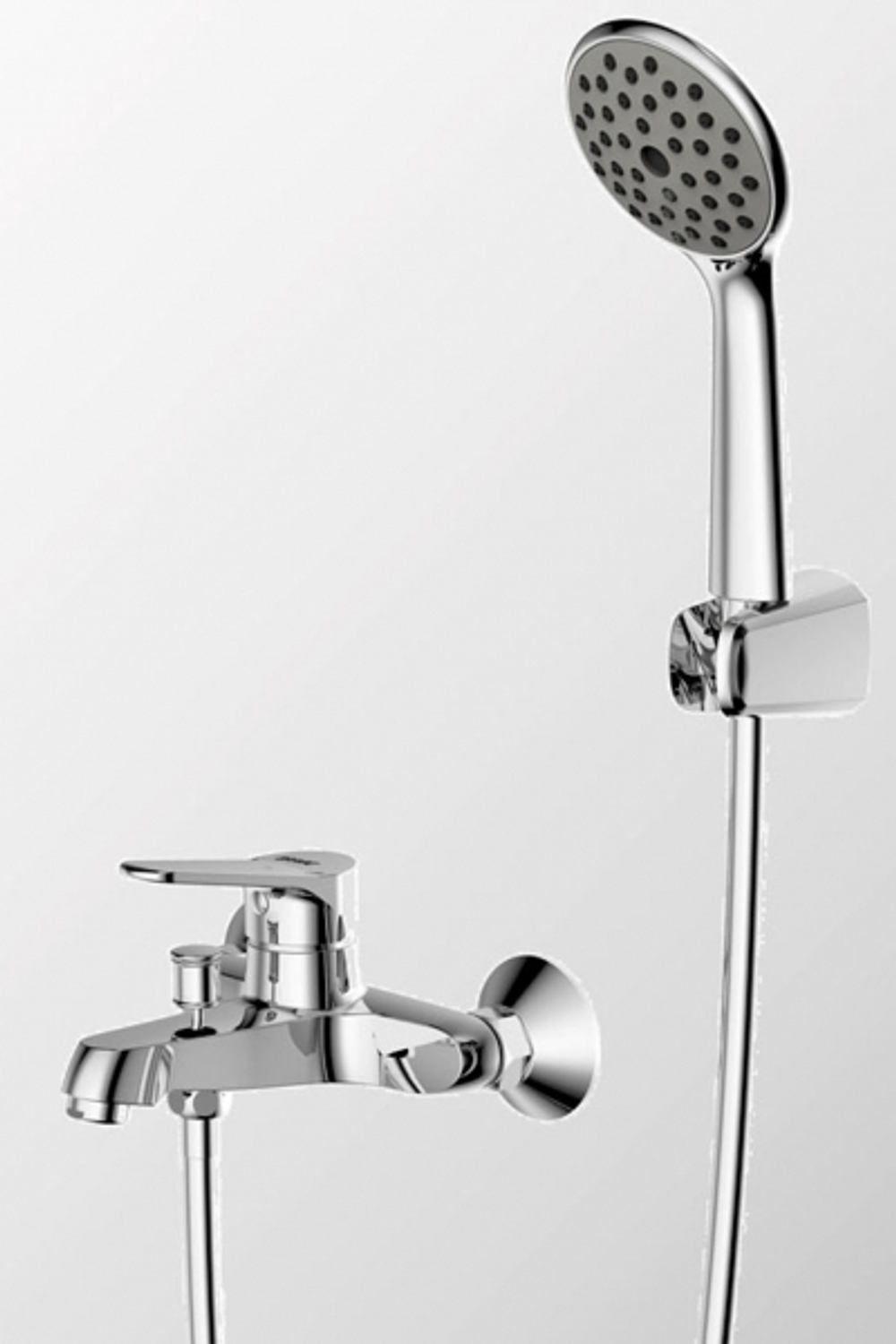 Смеситель для ванны и душа Bravat Eco с коротким изливом, шлангом 150 см и душевой лейкой, Хром (F6111147C-B)