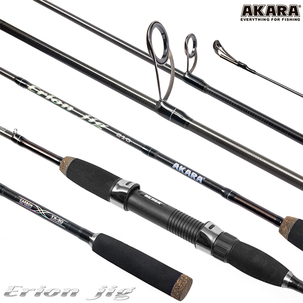 Спиннинг штекерный угольный 2 колена Akara Erion Jig TX-30 (2-8) 2,28 м