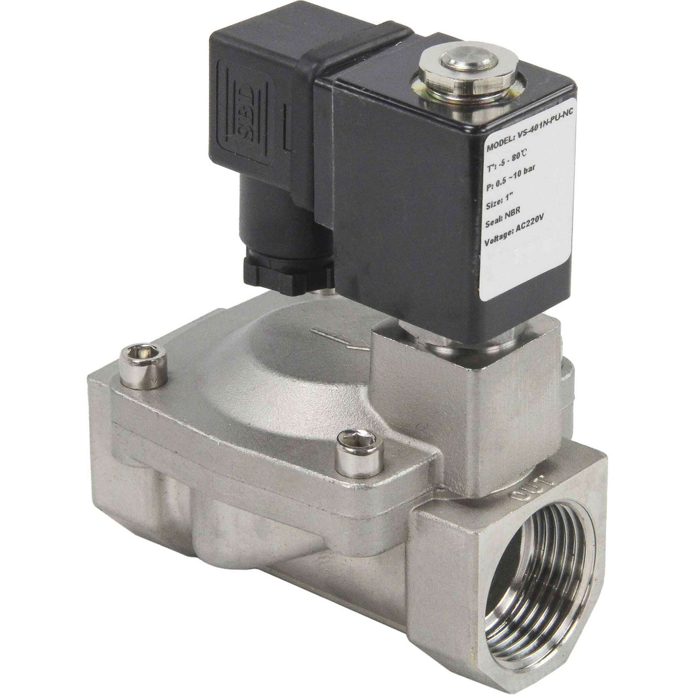 Two way normally closed indirect acting electric solenoid valve Elephant VS2W-401E-PU-NC G EPDM 110/220V, body material - stainless steel AISI 304, seal - EPDM