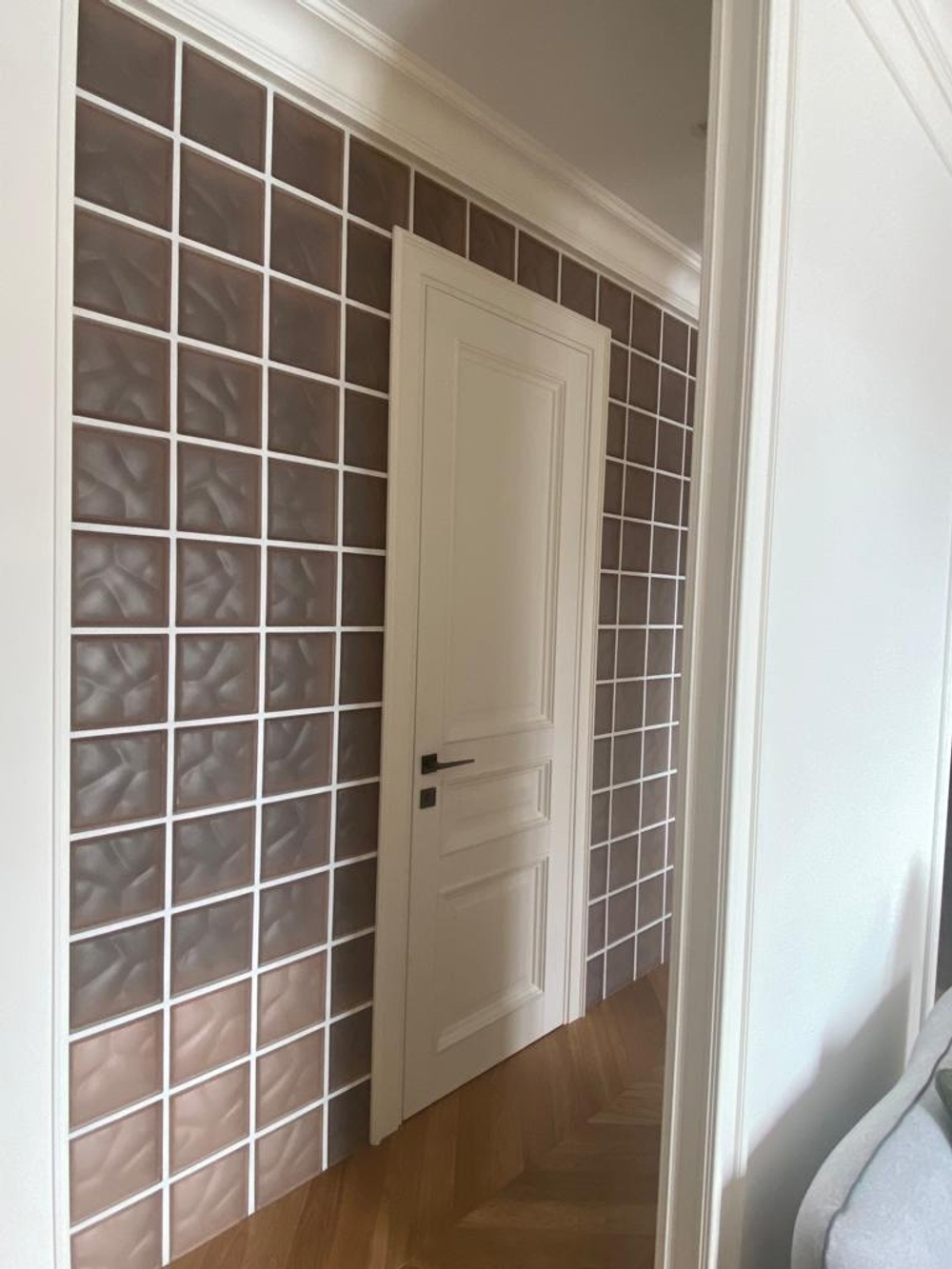 Стеклоблок волна розовый матовый окраска в массе Vitrablok 19x19x8