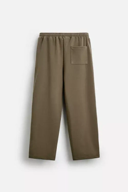 ZARA БРЮКИ-ДЖОГГЕРЫ КОМФОРТНОЙ ПОСАДКИ ИЗ ВЫСОКОТЕХНОЛОГИЧНОЙ ТКАНИ, ТЕМНЫЙ ХАКИ