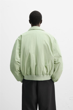 ZARA X NANUSHKA СТЕГАНАЯ КУРТКА-БОМБЕР, ЦВЕТ МОРСКОЙ ВОЛНЫ