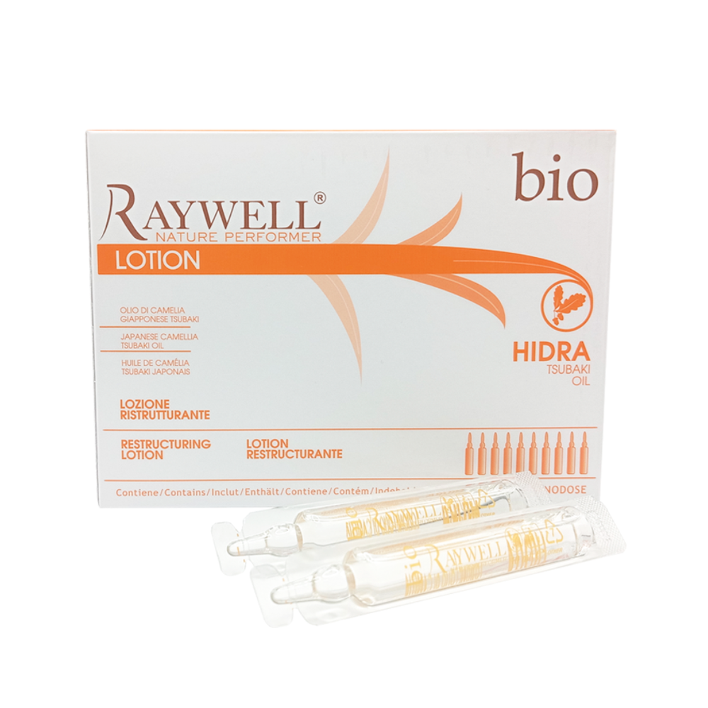 Лосьон в ампулах RAYWELL Bio Hidra восстанавливающий для сухих и вьющихся волос - 10*10 мл.