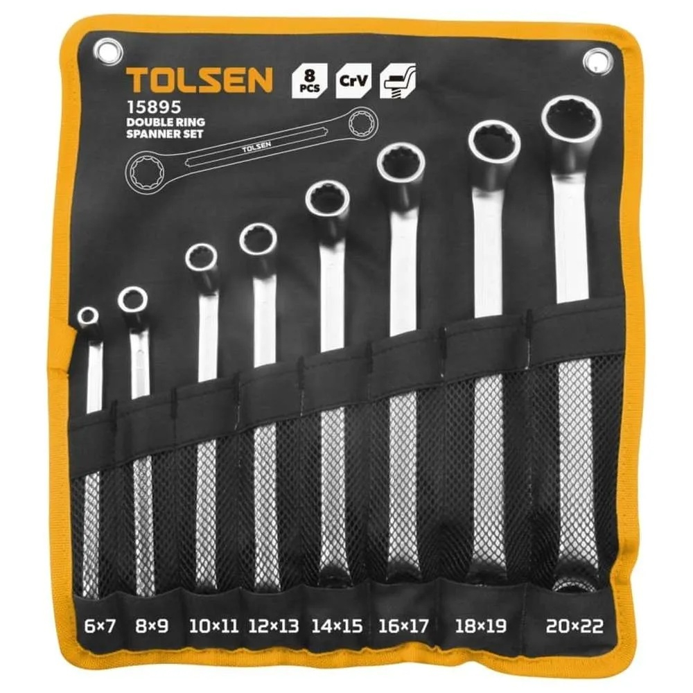 Набор ключей гаечных накидных TOLSEN 6-22мм 8шт. 15895