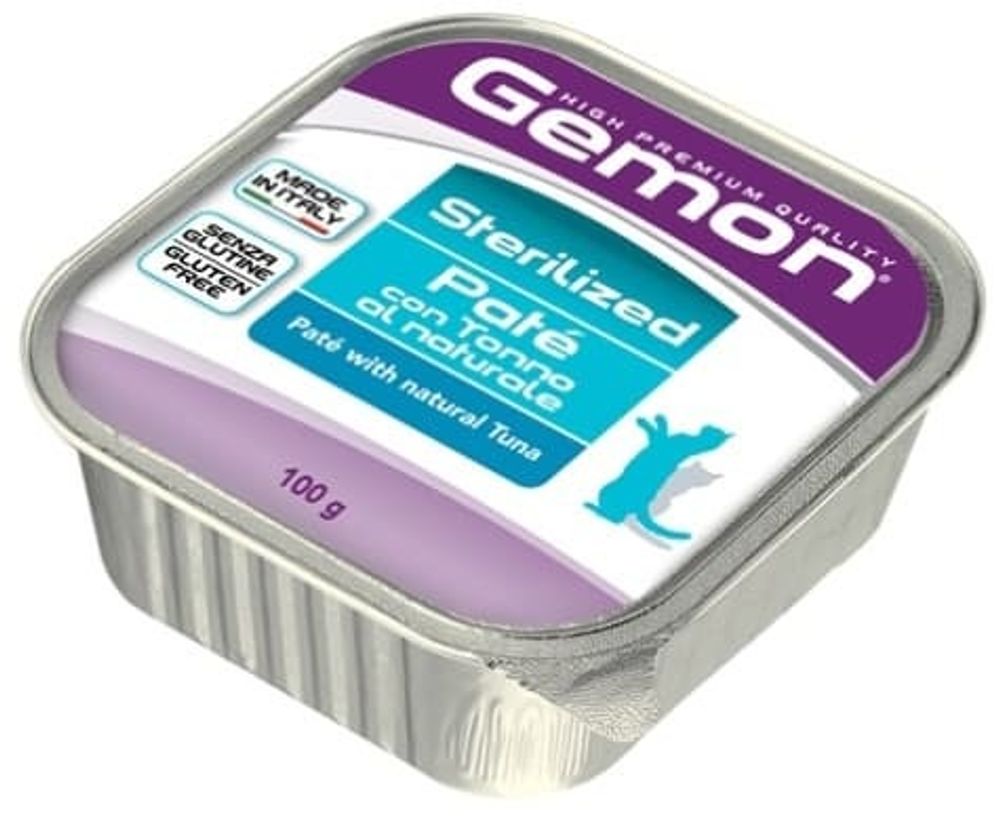 Gemon 100г Cat Sterilized консервы для стерилизованных кошек паштет тунец