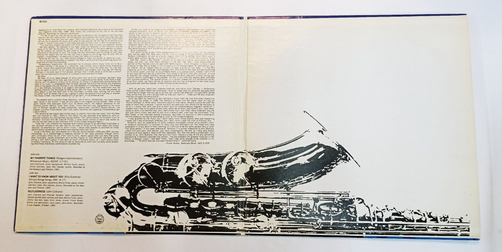 Винтажная виниловая пластинка John Coltrane Selflessness Featuring My Favorite Things (USA 1974)