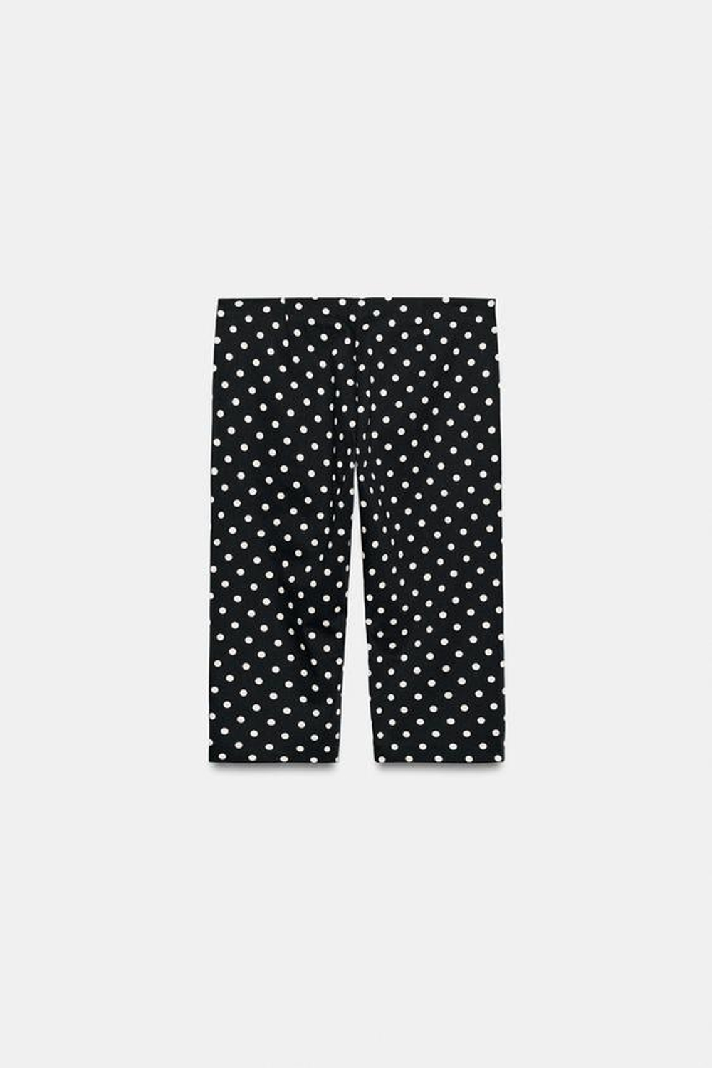 ZARA БРЮКИ КАПРИ В ГОРОШЕК, ЧЕРНЫЙ/БЕЛЫЙ