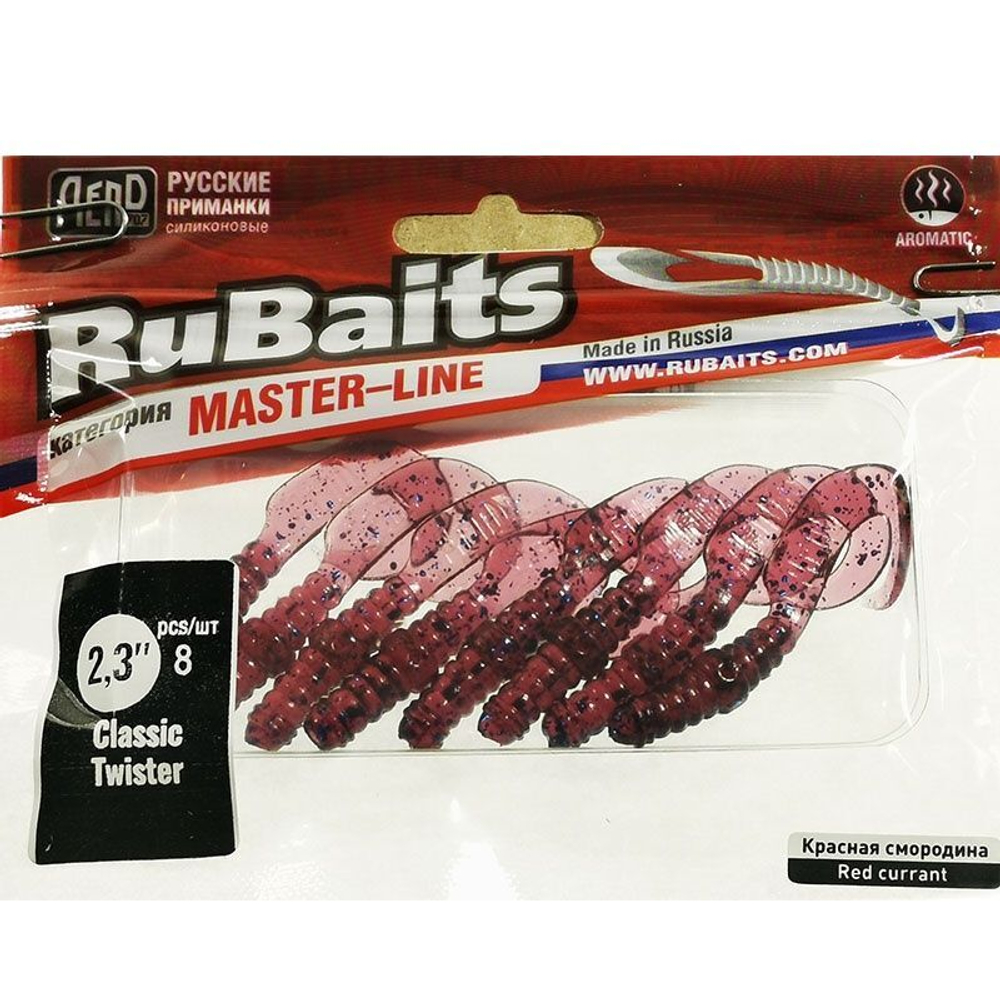 8 шт. 5,7 см Рыболовные, силиконовые приманки твистер RuBaits Classic Twister Набор для рыбалки на щуку, на судака, на окуня, на форель. На спиннинг, джиг, микроджиг.