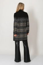 Кардиган В 1742 ст/черно-горчичный