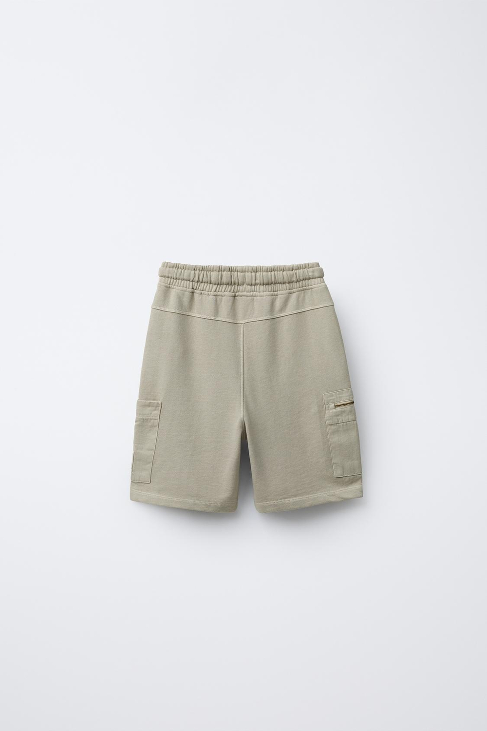 ZARA ШОРТЫ-БЕРМУДЫ, ЛИНЯЛЫЙ ЗЕЛЕНЫЙ