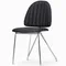 Обеденный стул Sundseat, черная экокожа, ножки хром