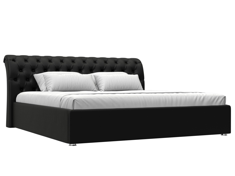 Кровать интерьерная Сицилия 200, Черный, Экокожа, 120901