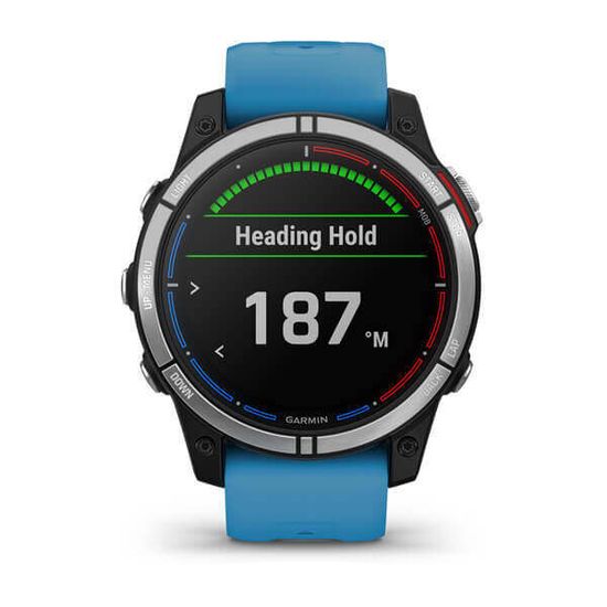 Умные часы Garmin Quatix 7 с синим силиконовым ремешком