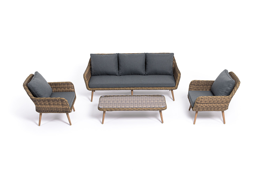 "Прованс" лаунж-зона плетеная из искусственного ротанга, цвет соломенный