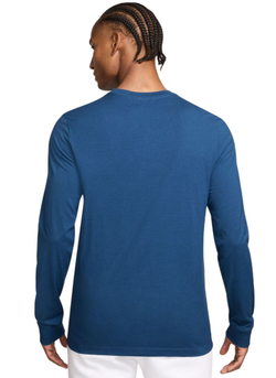 Мужская теннисная футболка с длинным рукавом Nike Sportswear Club Long Sleeve - midnight navy/white