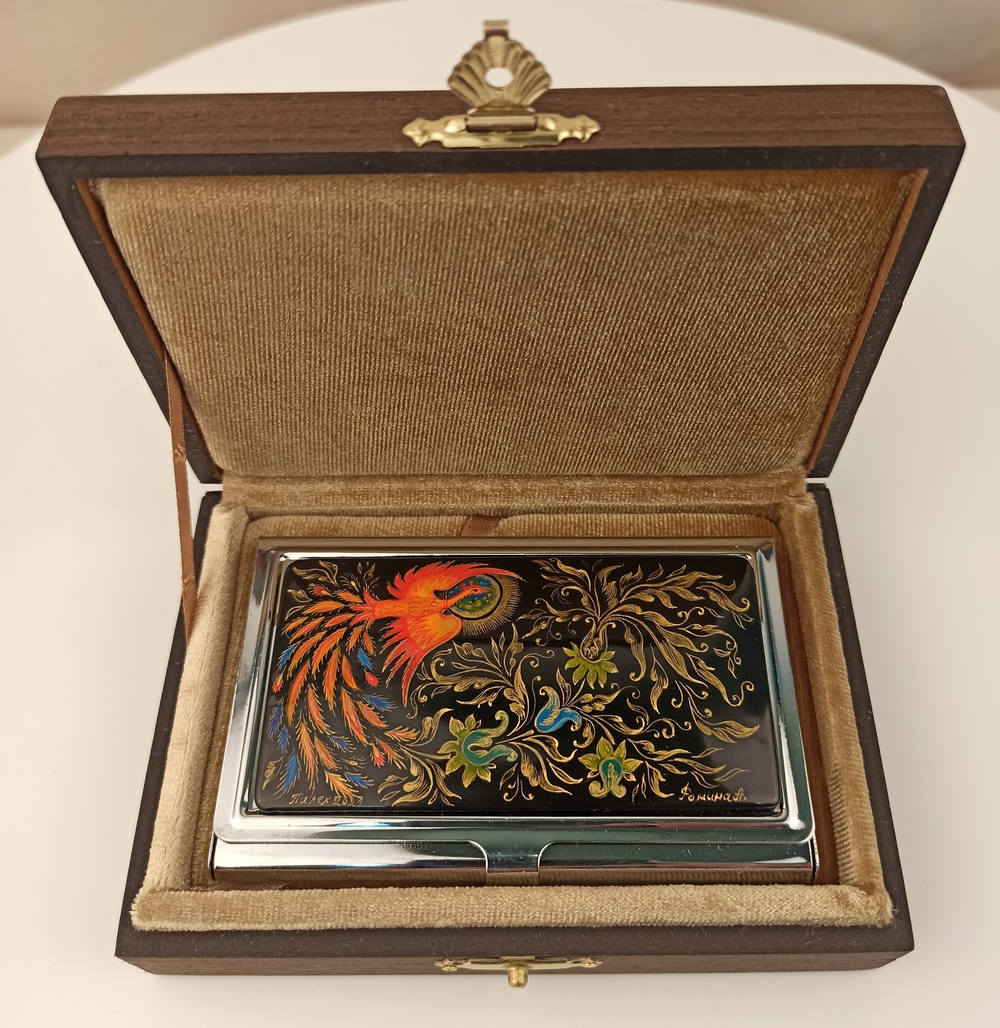 Визитница "Жар-птица" №1 (роспись Палех)