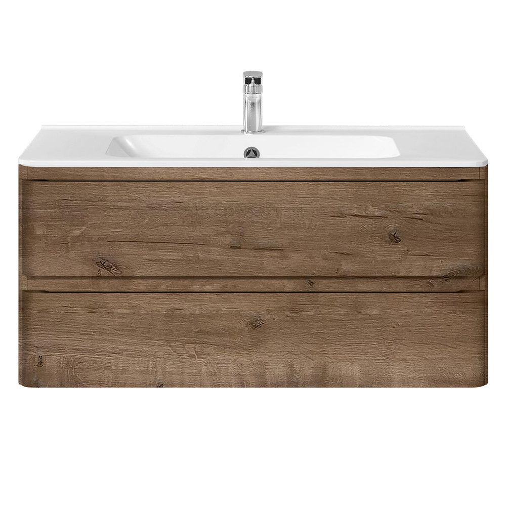 Тумба под раковину Vincea Vico 1000 подвесная, 2 выкатных ящика soft close, V.Oak