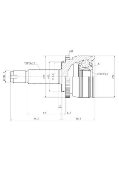 ШРУС наружный KIA Rio II МКПП GANZ GIK04047