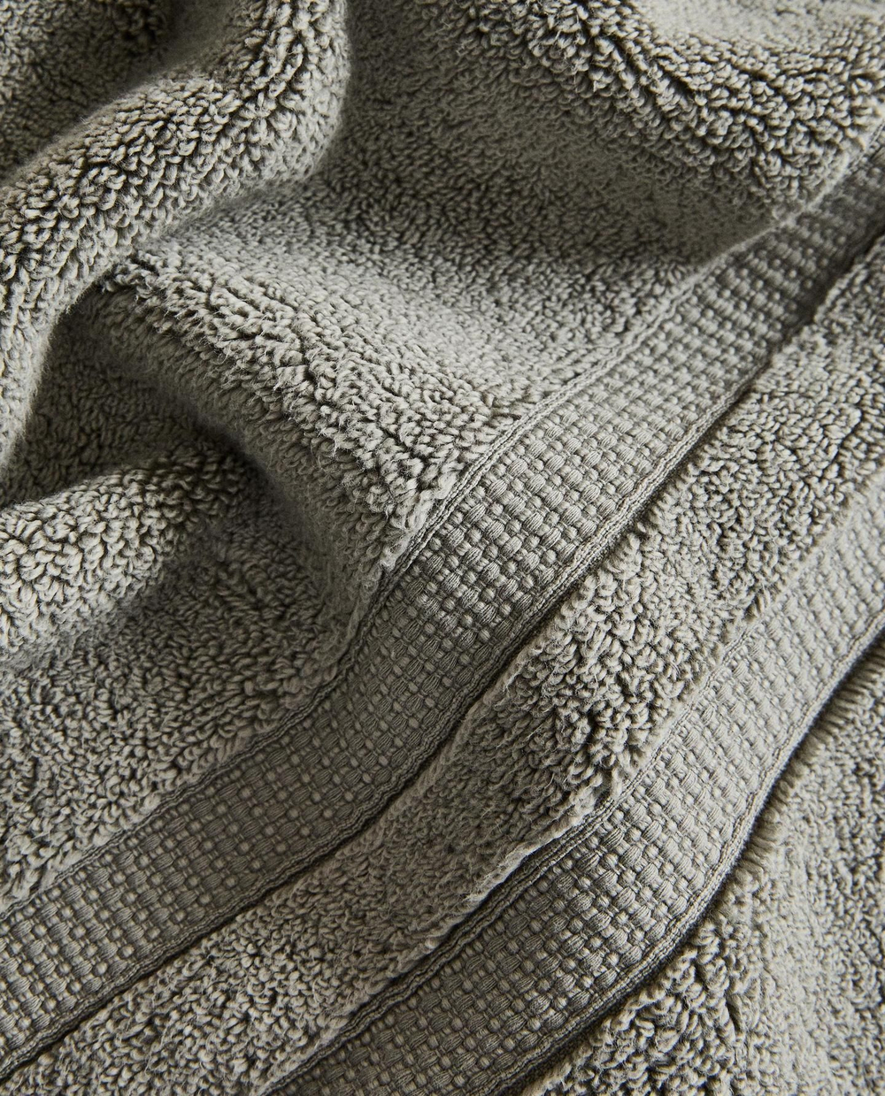 Zara Home - Очень мягкое двойное бордюрное банное полотенце, серый, 90х150 см