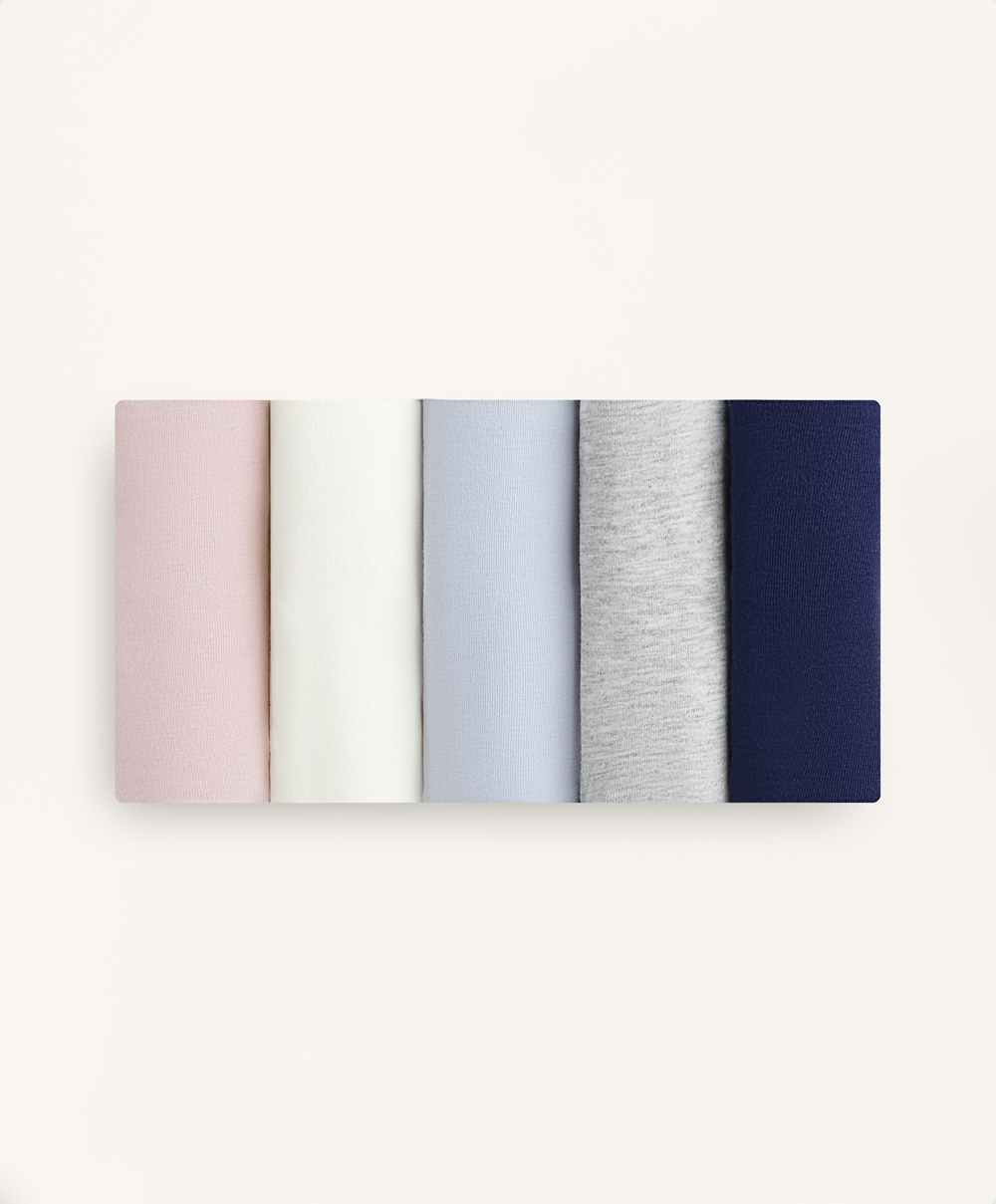 OYSHO Набор из пяти классических трусиков из смесовой хлопковой ткани, темно-синий