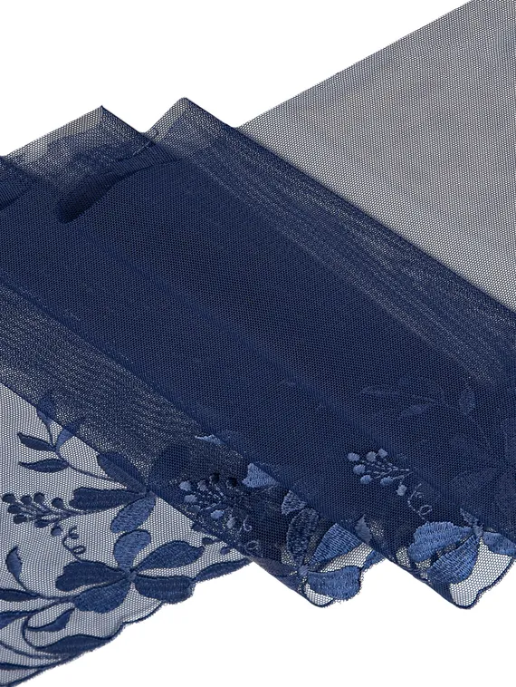 05-113 ОПТ Вышивка на неэл. сетке 22 см, т.синий (левая)