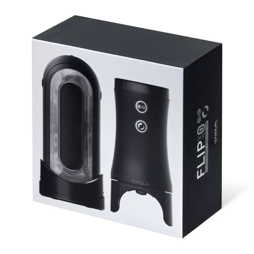 Набор Tenga Flip Zero Electronic Vibrotation: мастурбатор с вибрацией и устройство вращения (Цвет: черный)